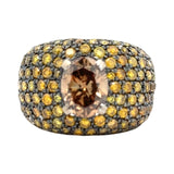 Estate Oval Diamond 2.50ct and Natural Fancy Yellow Diamond 3.52cttw Ring 15270