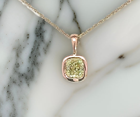 Designer Maya Lianna 1.21 ct Natural Fancy Light Yellow Diamond (GIA) 14K Rose Gold Pendant 14743