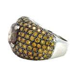 Natural Fancy Yellow Diamond and 18K White Gold Ring