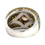 Natural Fancy Yellow Diamond and 18K White Gold Ring