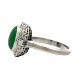 Estate Jade Cabochon and Diamond Ring 15269