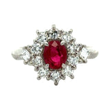 Estate Ruby Oval 1.06ct Diamond 0.89cttw Platinum Ring 15268