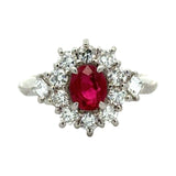 Estate Ruby Oval 1.06ct Diamond 0.89cttw Platinum Ring 15268