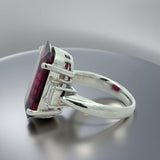 Estate 8.88 ct Tourmaline & Diamond Platinum Ring 15762