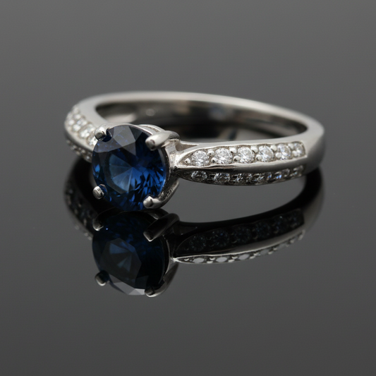 Designer Verragio 1.10 ct Sapphire Diamond Platinum Ring 14765