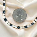Diamond and Sapphire 18K Yellow Gold Neklace