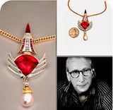 Estate Designer David Sacco Orginial  "The Art Of Being" Rubillete Natural Fancy Light Pink Diamond Necklace 14920