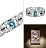 New Aristocrat Collection Inspired By Cartiers Charles Jacqueau Diamond Emerald Sapphire Onyx White Gold Bracelet 15090