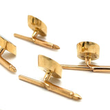 New Designer Lindsay & Co Onyx 14k Yellow Gold Shirt Studs (4) 13775