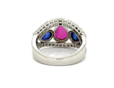 Estate Blue Sapphire Ruby Platinum Diamond Ring 13122