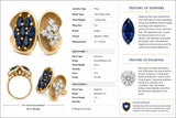 Modern 1960's Diamond and Sapphire 14kt Yellow Gold Ring