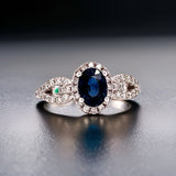 HMA Creations 1.13 ct Sapphire and Diamond Halo Ring 00260