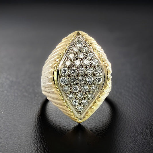 Estate 1.00 cttw Diamond 14K yellow Gold Ring Circa 1970 14183