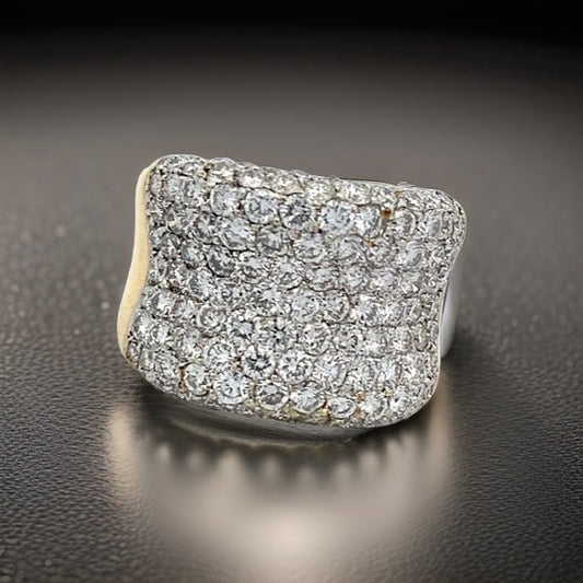 Estate 5.00 cttw Wide Diamond Band 18K Yellow Gold 14184