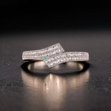 Diamond and 14K White Gold Bypass Bangle