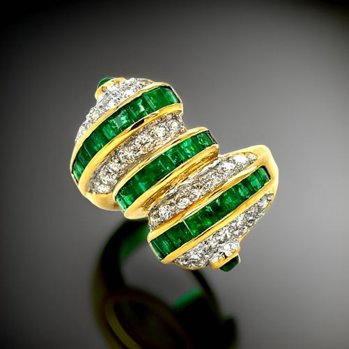 Designer Prestige Emerald & Diamond Ring 13700