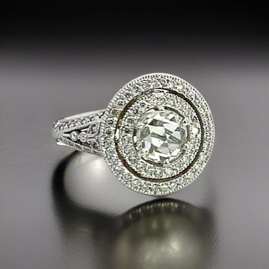 Estate Barry Kronen Old European Cut Diamond Ring 14190