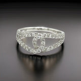 14K White Gold Diamond Bypass Ring 02197