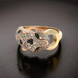 Effy Diamond, Emerald and 14K Rose Gold Panther Ring