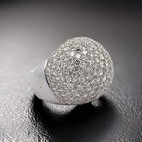 Estate 9.50 cttw Dome Pave Diamond 18K White Gold Ring 14192