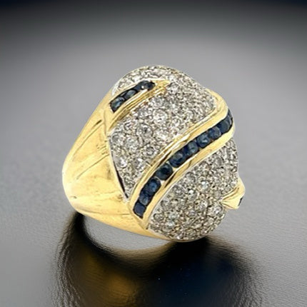 Estate 2.75 cttw Diamond and Sapphire Bold Ring 13825