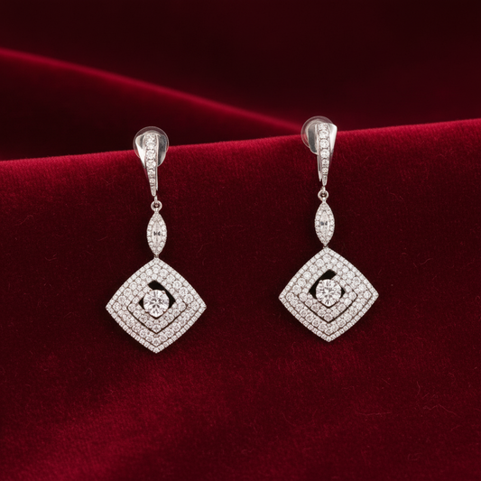 Diamond and 14K White Gold Dangle Earrings