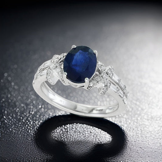 E.H. Collection 1.90 ct Sapphire and Diamond Ring 12342