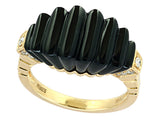 E.H. Collection 10.10 ct Onyx and Diamond Ring 12830