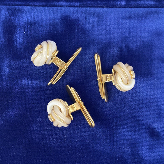 Designer Gero MOP & Diamond Set Of 3 Shirts Studs