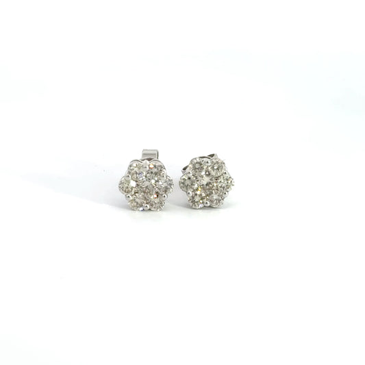 1.00 CTTW Cluster Earrings