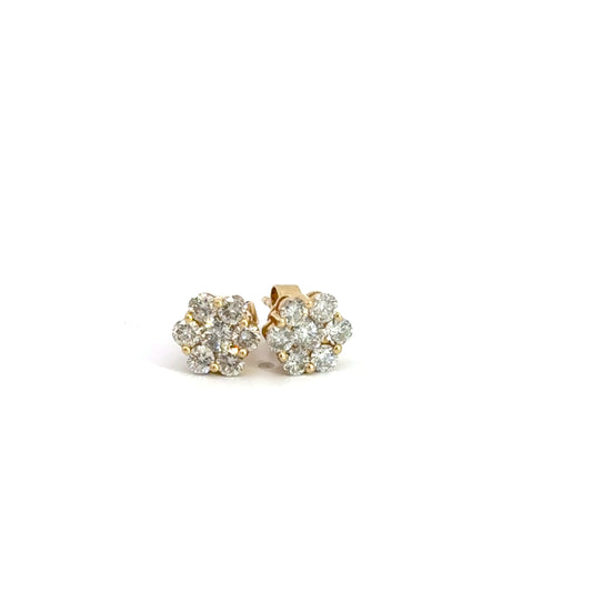 1.00 CTTW Cluster Earrings
