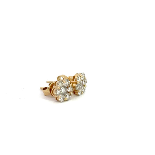1.00 CTTW Cluster Earrings