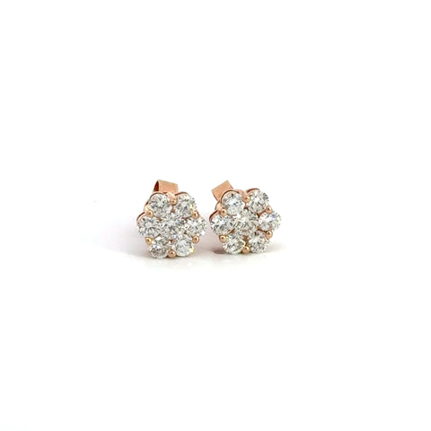 1.00 CTTW Cluster Earrings
