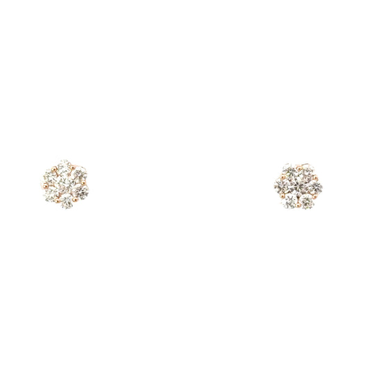 1.00 CTTW Cluster Earrings