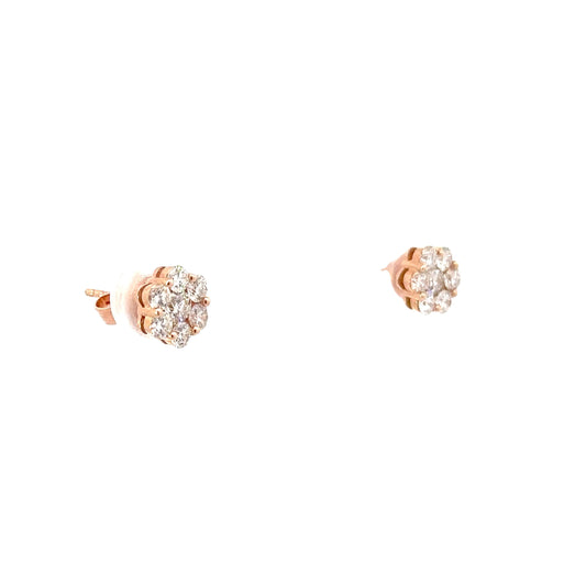 1.00 CTTW Cluster Earrings