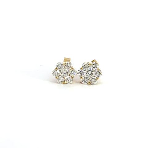 1.00 CTTW Cluster Earrings
