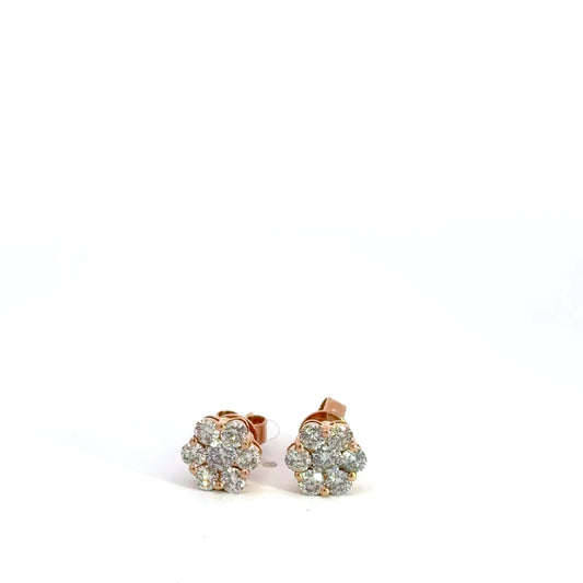 1.00 CTTW Cluster Earrings
