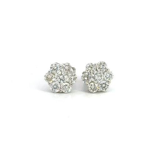 1.00 CTTW Cluster Earrings