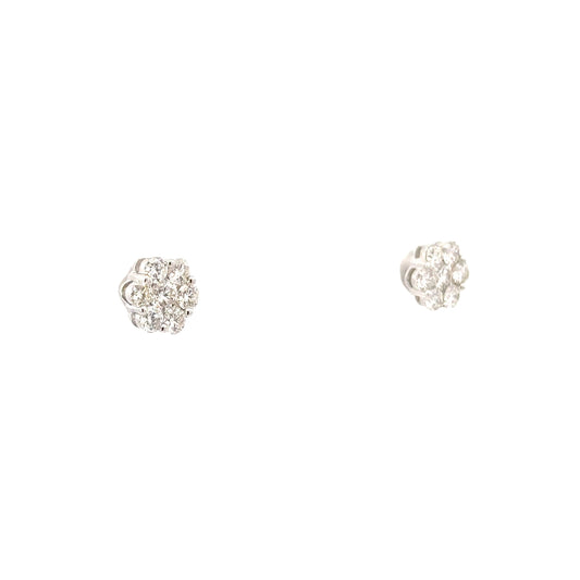 1.00 CTTW Cluster Earrings