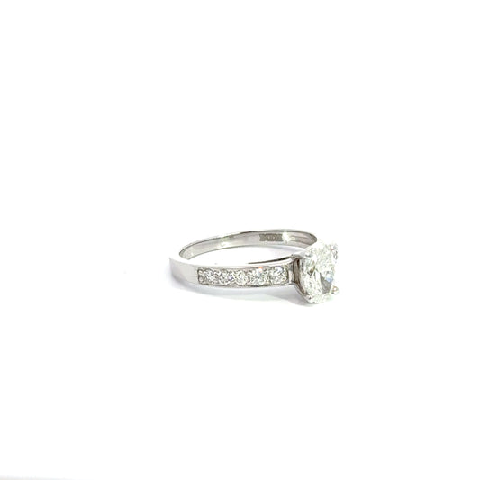 1.01 CTTW Accented Solitaire Ring