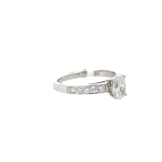 1.01 CTTW Accented Solitaire Ring