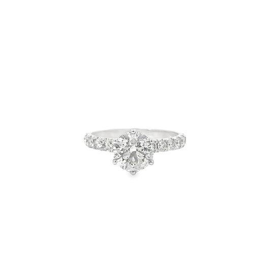 2.21 CTTW Accented Solitaire Ring