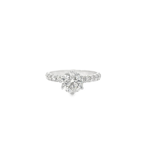 2.21 CTTW Accented Solitaire Ring
