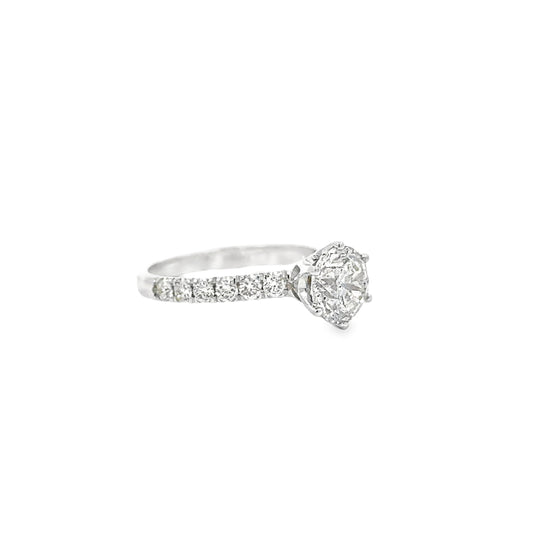 2.21 CTTW Accented Solitaire Ring