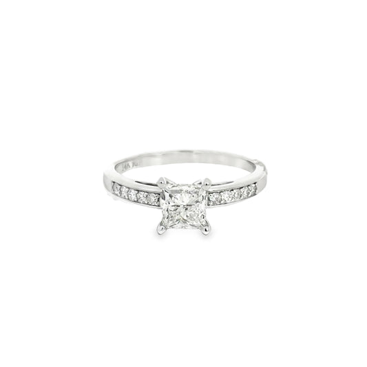 1.06 CTTW Accented Solitaire Ring