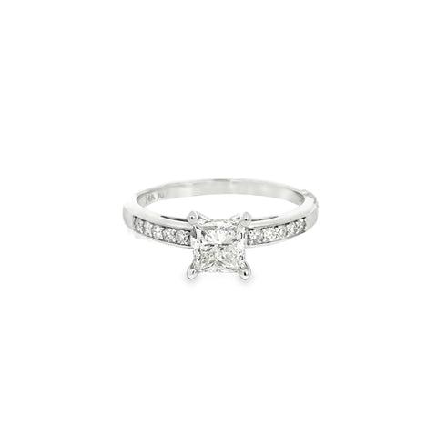 1.06 CTTW Accented Solitaire Ring