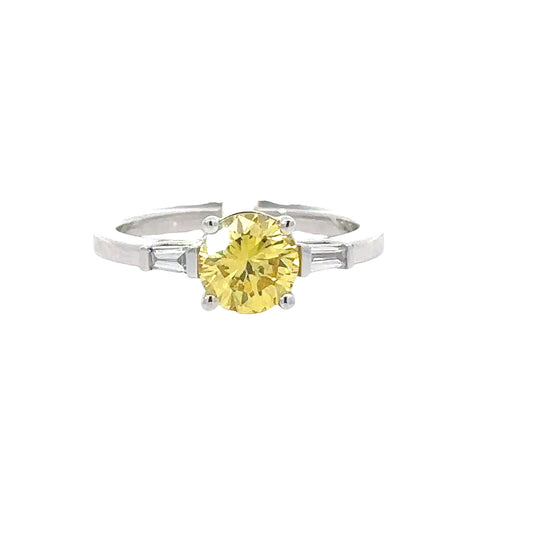 1.32 CTTW Accented Solitaire Ring