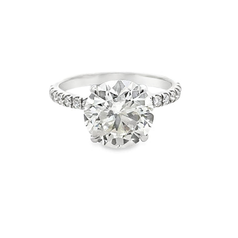 4.41 CTTW Accented Solitaire Ring