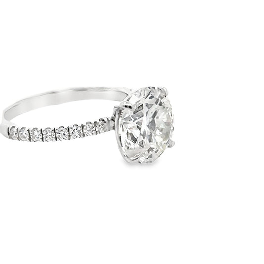 4.41 CTTW Accented Solitaire Ring