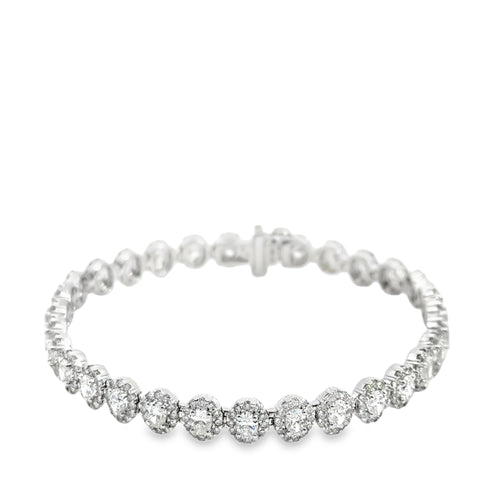 6.88 CTTW Halo Tennis Bracelet